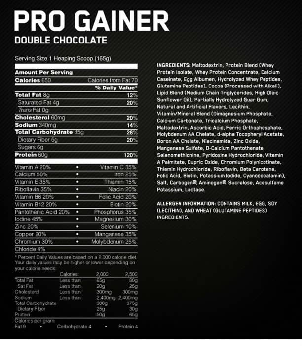 pro-gainer-supp-facts