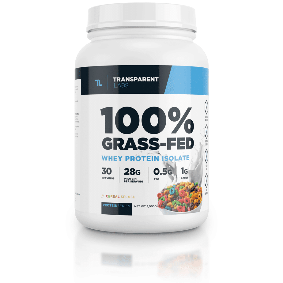 transparent labs grass fed protein jar