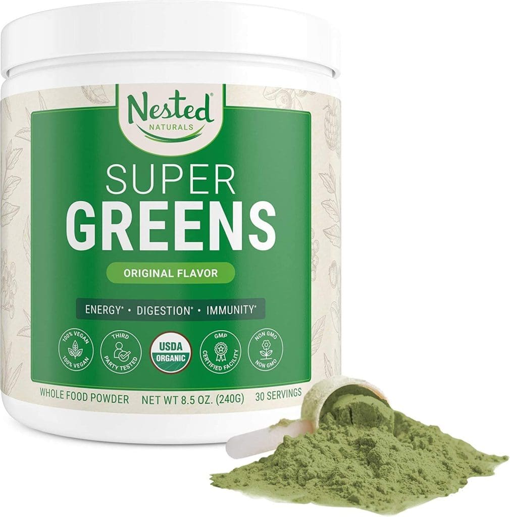 Nested naturals super greens jar and powder