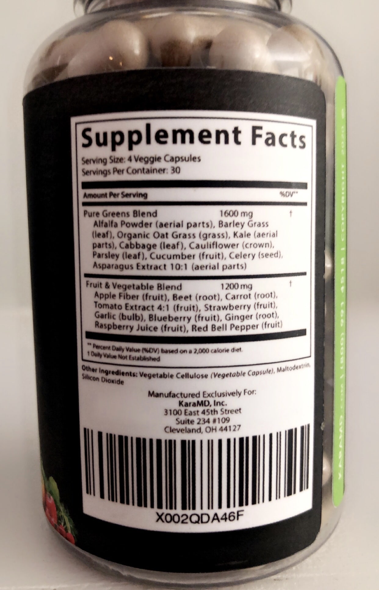KaraMD pure nature ingredients and supplement facts